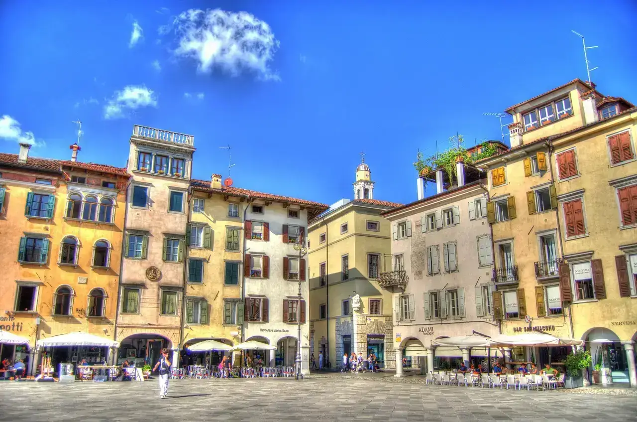 udine, square, palaces, sky, clouds, friuli, italy, historical centre, outdoors, udine, udine, udine, udine, udine